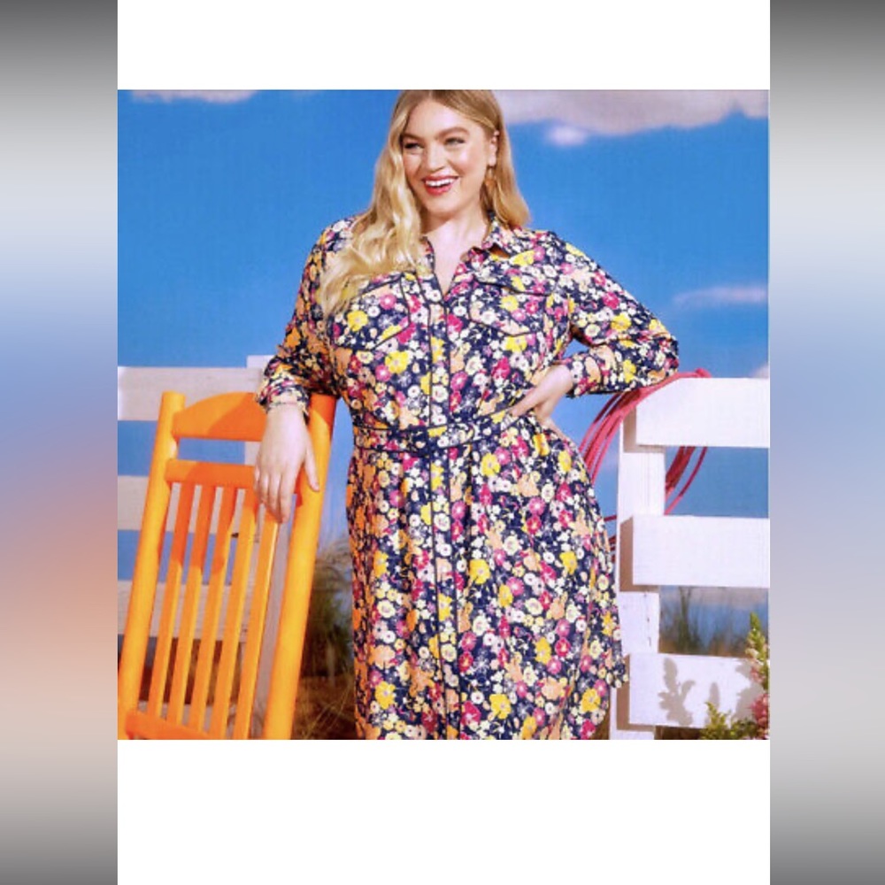 Multicolor floral dress Stunning ModCloth floral long sleeve‎ dress size L